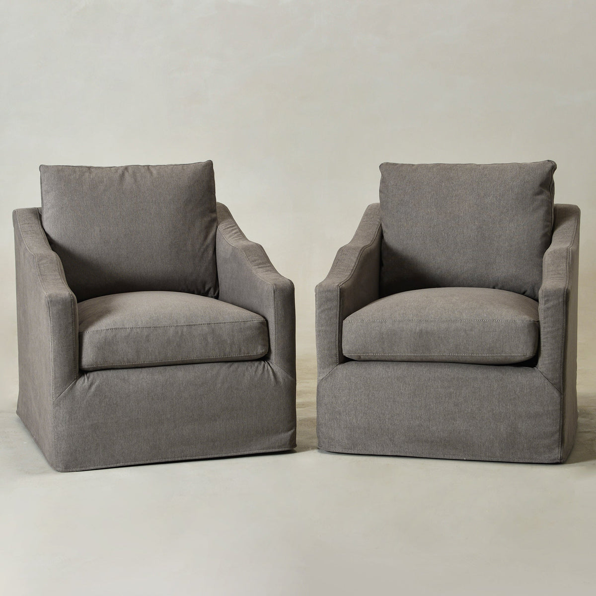 Charles Slipcover Swivel Barrel Chair