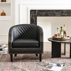 Louis Faux Leather Tufted Club Chair