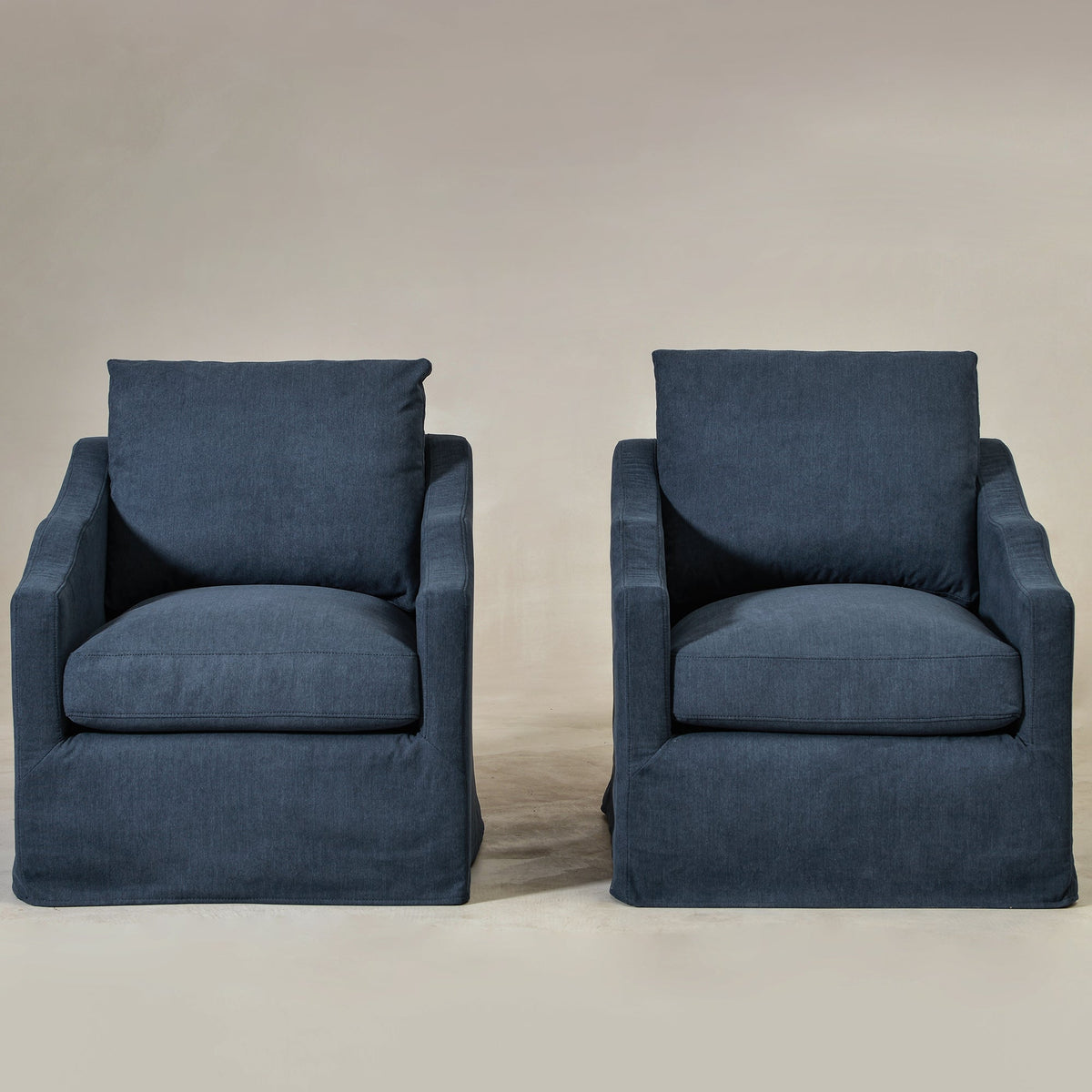 Charles Slipcover Swivel Barrel Chair