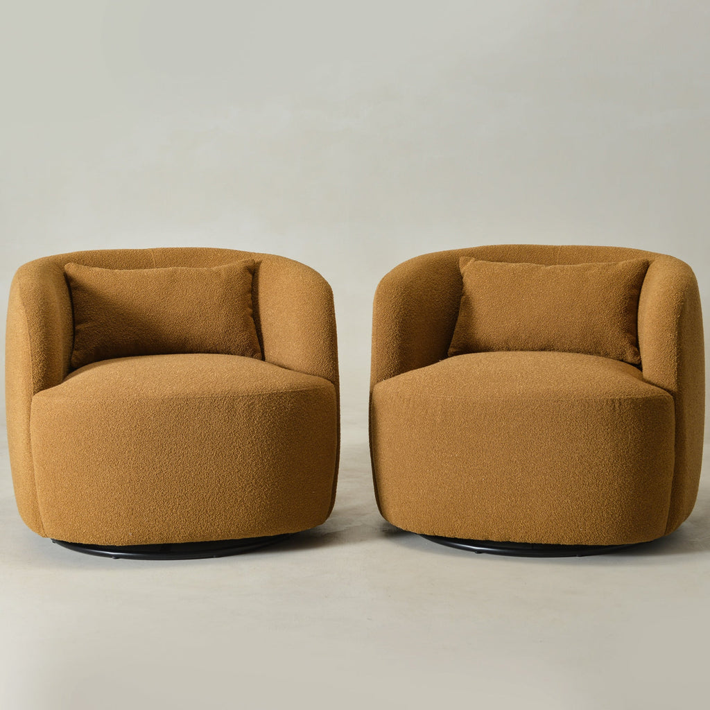 Ashlie Bouclé Swivel Barrel Chair