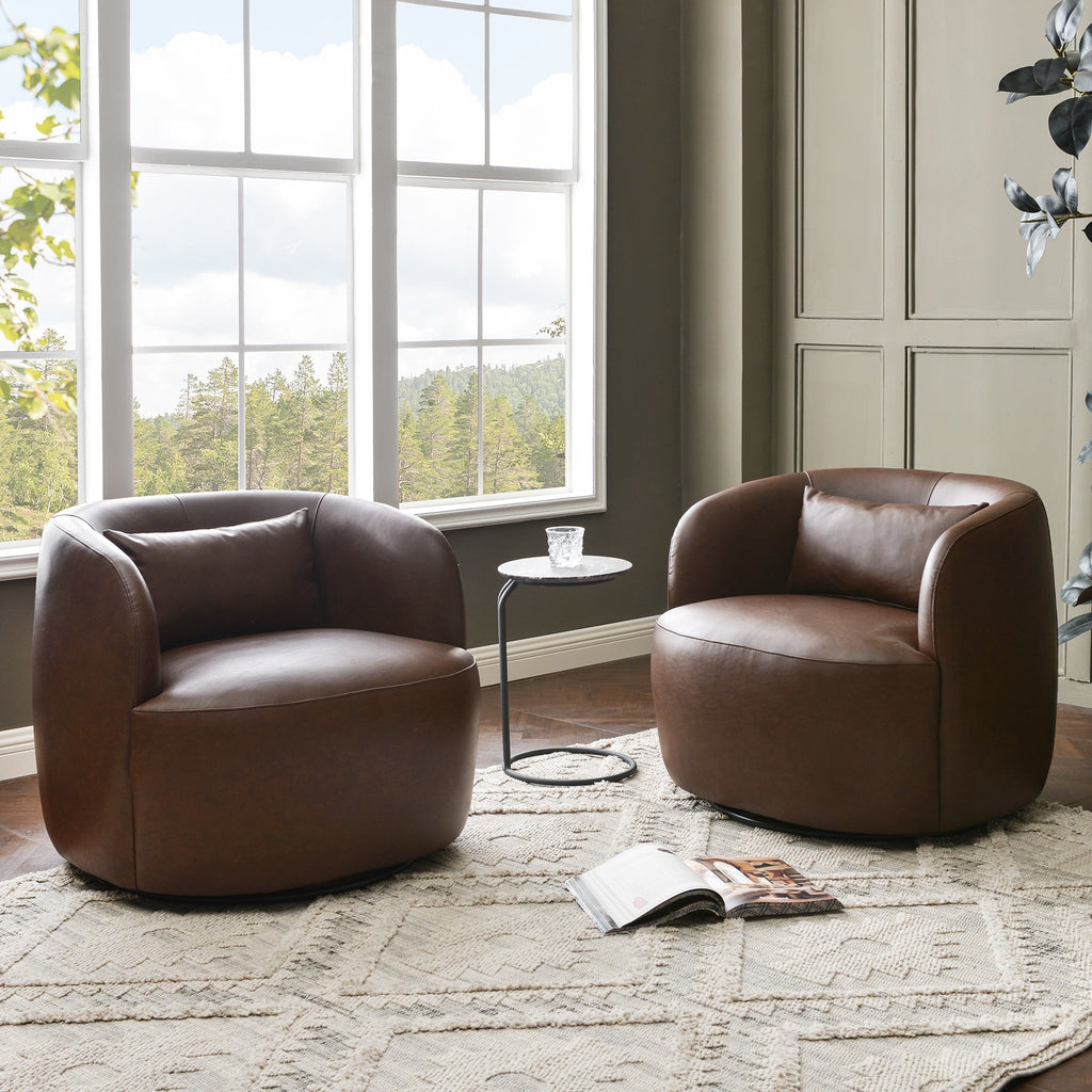 Ashlie Faux Leather Swivel Chair