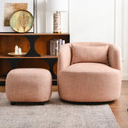Ashlie Linen Swivel Barrel Chair