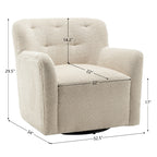 Vestie Chenille Swivel Barrel Chair