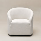 Susie Bouclé Swivel Barrel Chair