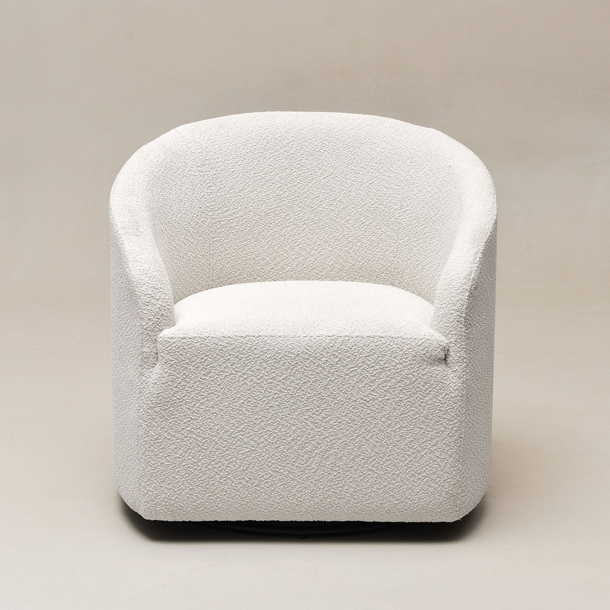 Susie Bouclé Swivel Barrel Chair