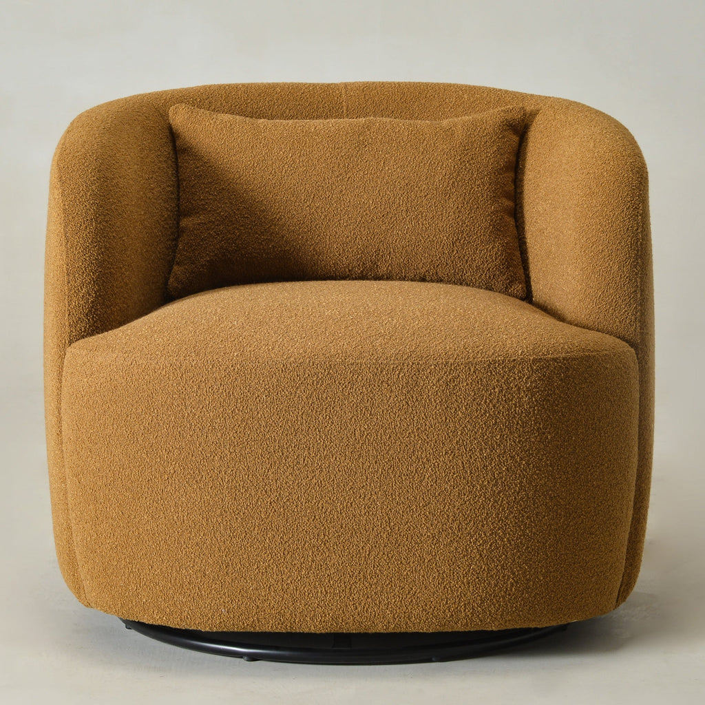 Ashlie Bouclé Swivel Barrel Chair