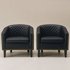 Logan Faux Leather Tufted Club Chair