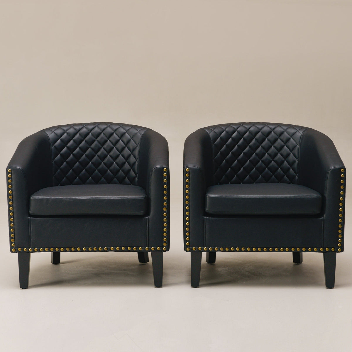 Logan Faux Leather Tufted Club Chair