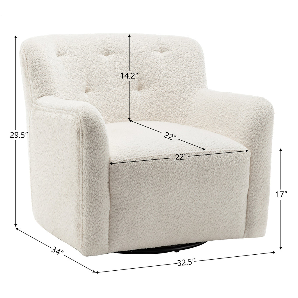 Vestie Chenille Swivel Barrel Chair