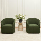 Susie Bouclé Swivel Barrel Chair