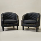 Louis Faux Leather Tufted Club Chair