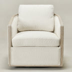 Claude Bouclé Swivel Barrel Chair