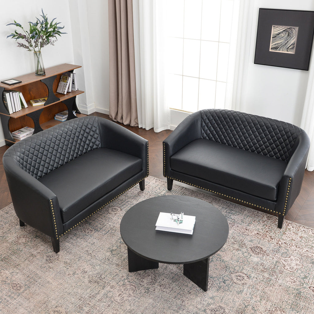 Logan Faux Leather Tufted Loveseat