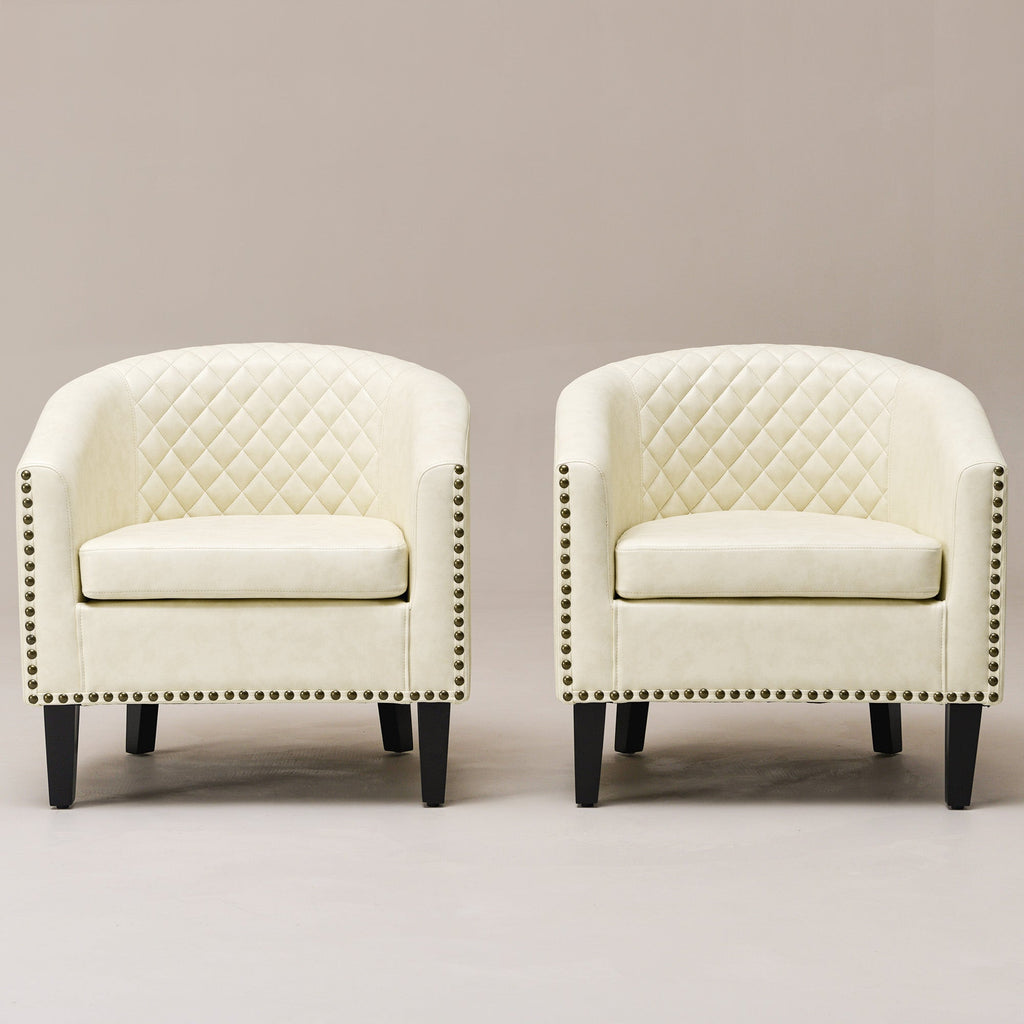 Logan Faux Leather Tufted Club Chair