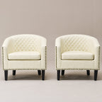 Logan Faux Leather Tufted Club Chair