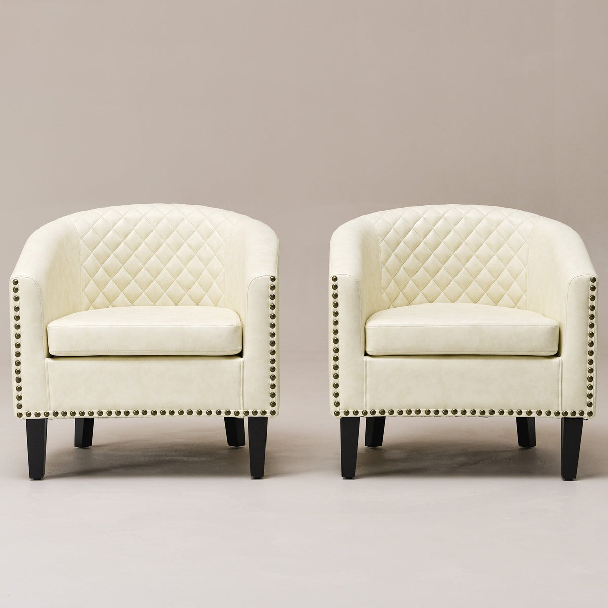 Logan Faux Leather Tufted Club Chair