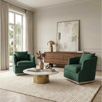 Minerva Linen Swivel Barrel Chair