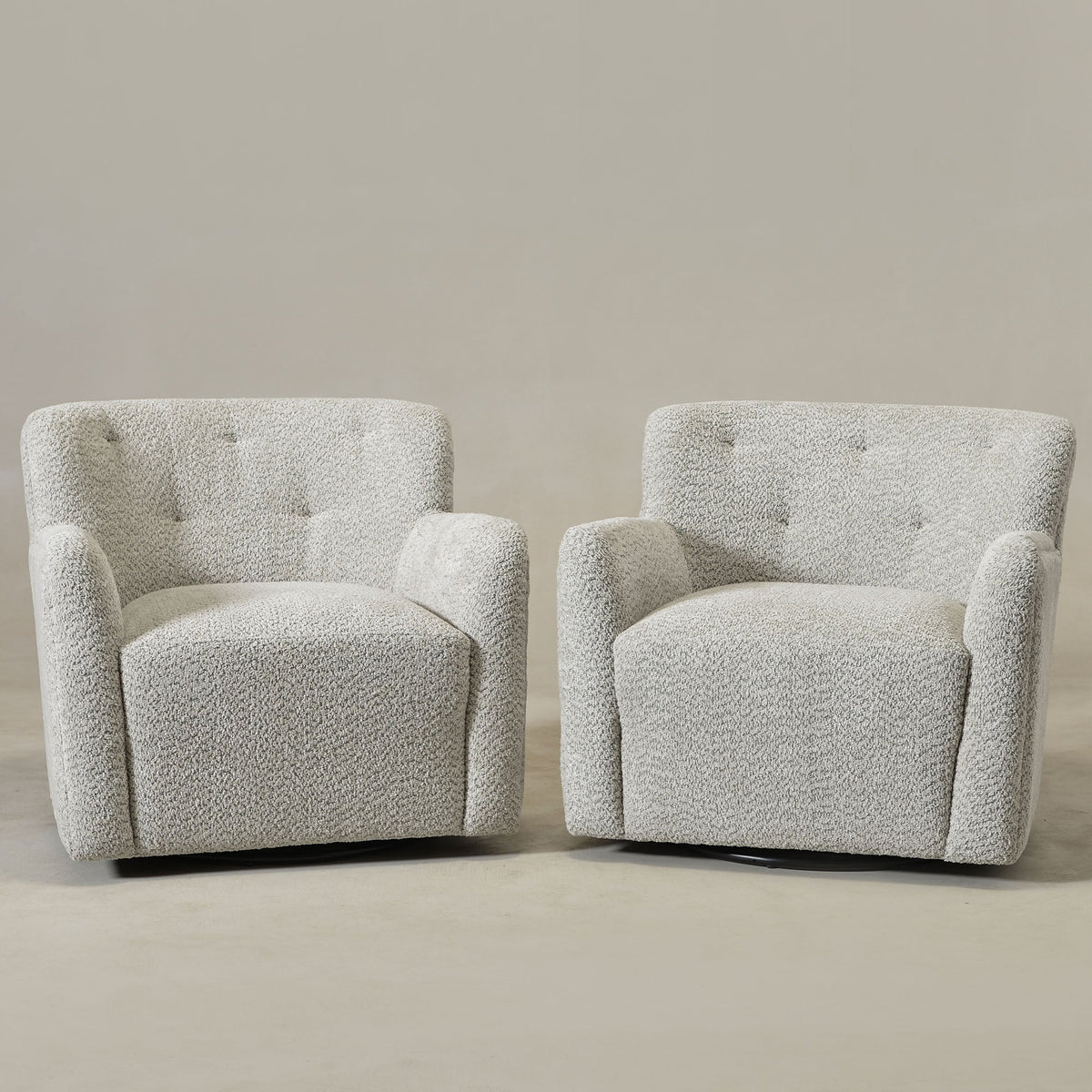 Vestie Chenille Swivel Barrel Chair