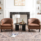 Louis Faux Leather Tufted Club Chair