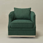 Minerva Linen Swivel Barrel Chair