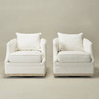 Minerva Linen Swivel Barrel Chair