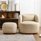 Ashlie Linen Swivel Barrel Chair