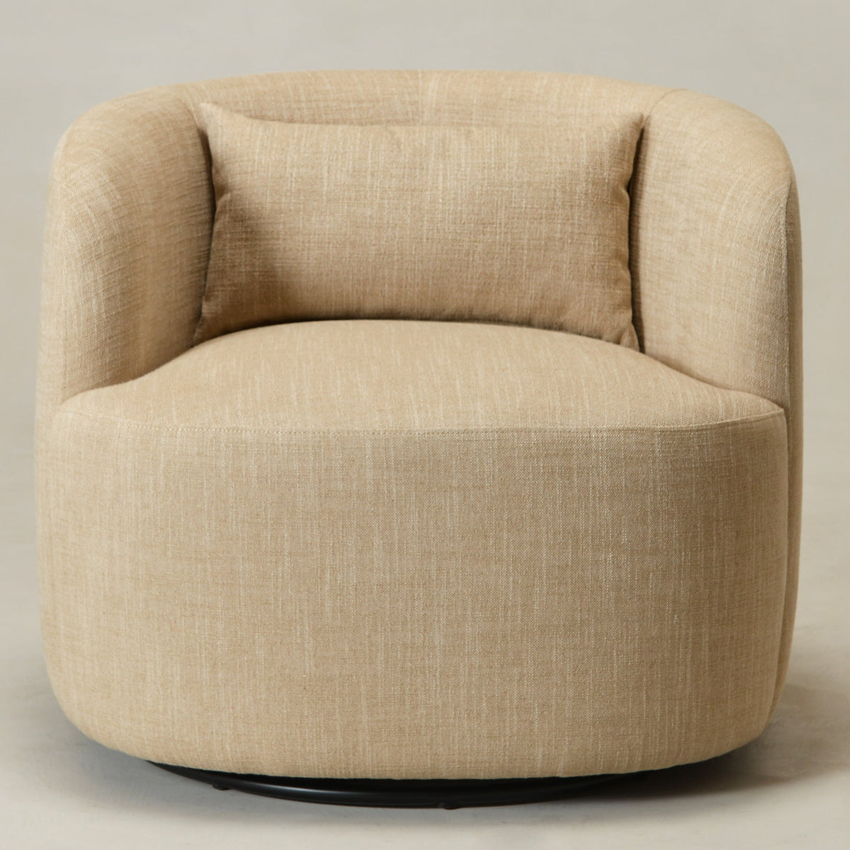 Ashlie Linen Swivel Barrel Chair