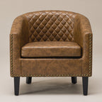 Logan Faux Leather Tufted Club Chair