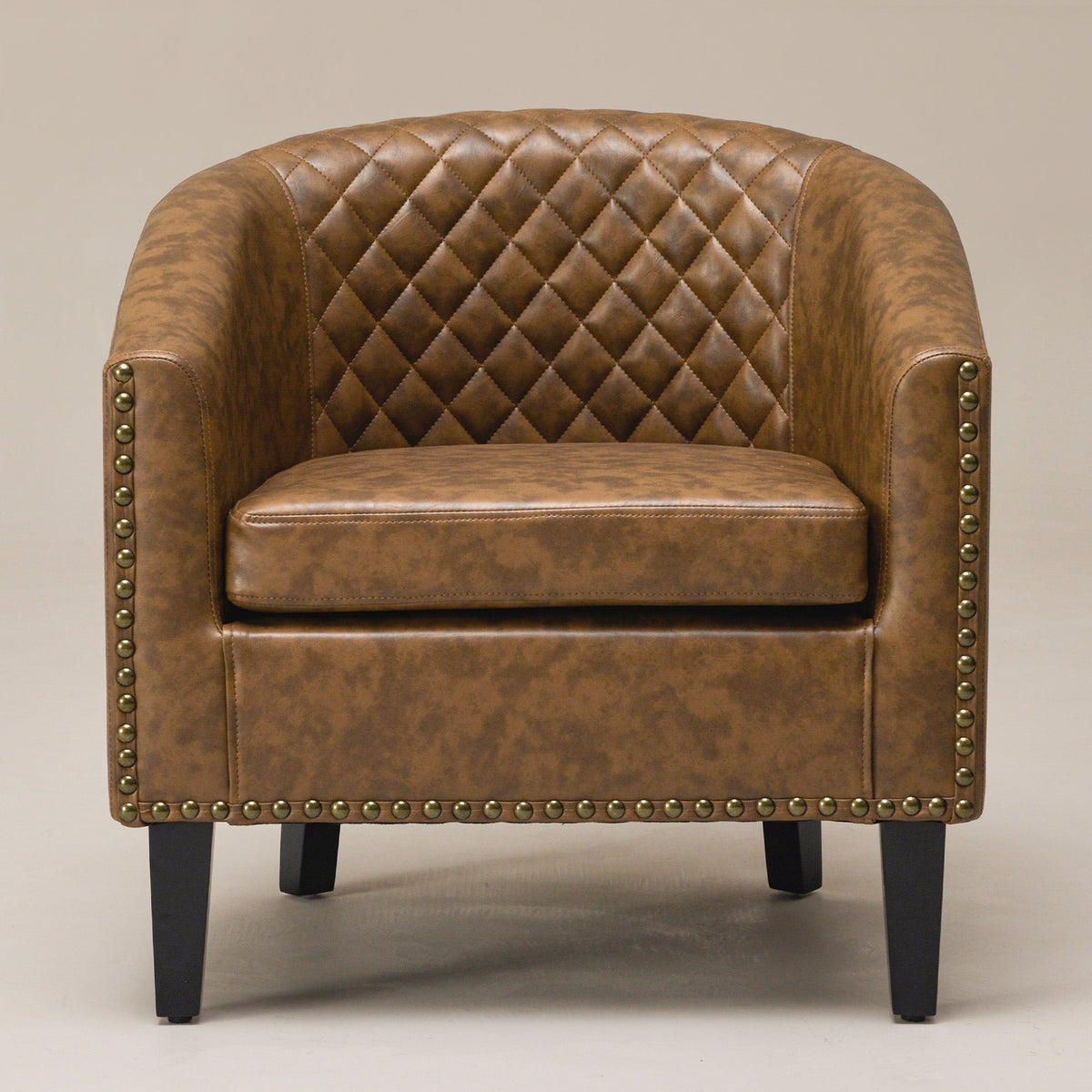 Logan Faux Leather Tufted Club Chair
