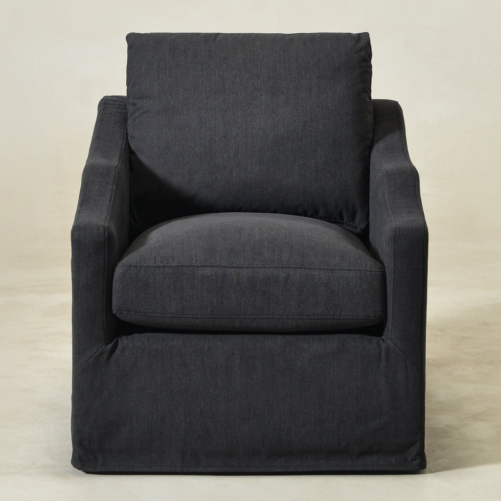 Charles Slipcover Swivel Barrel Chair