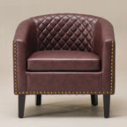 Logan Faux Leather Tufted Club Chair