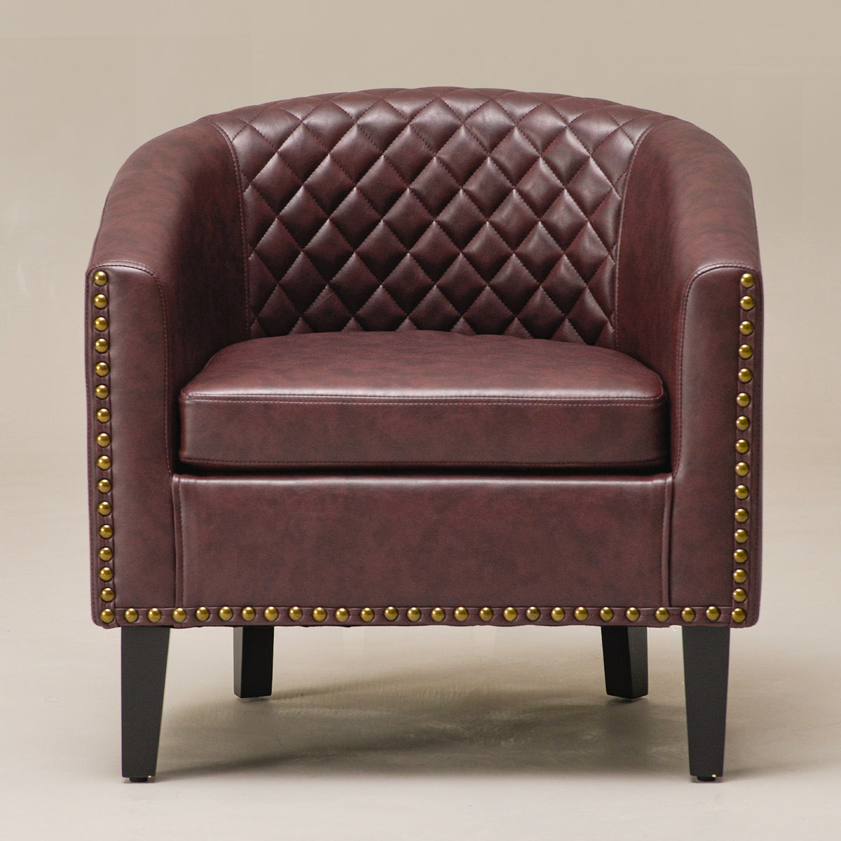 Logan Faux Leather Tufted Club Chair
