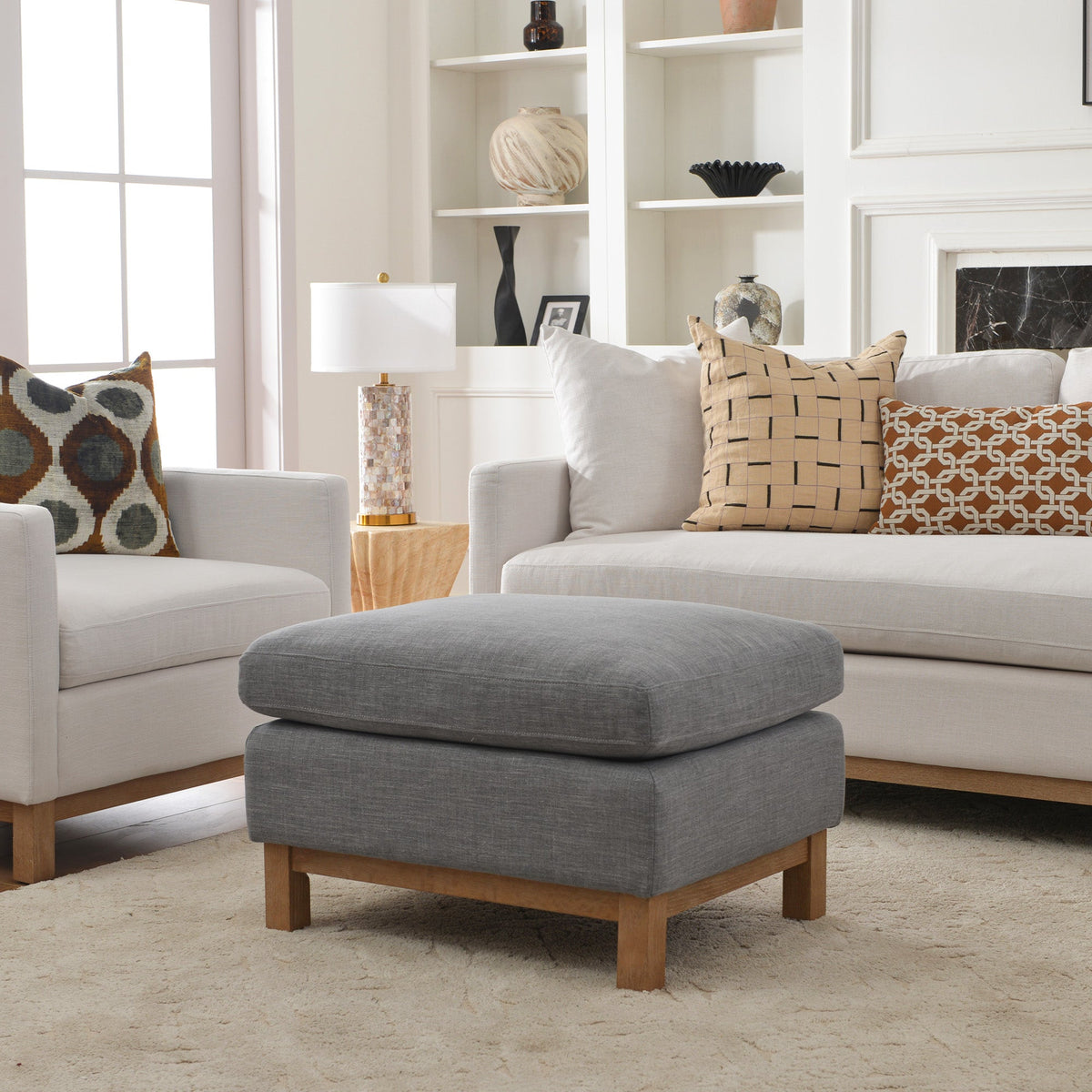 Albert Premium Linen Ottoman