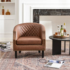 Louis Faux Leather Tufted Club Chair