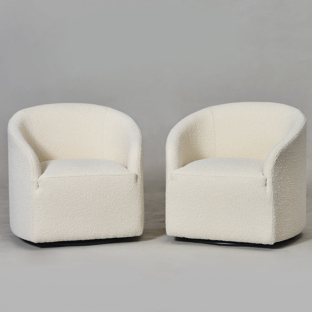 Susie Premium Bouclé Swivel Barrel Chair
