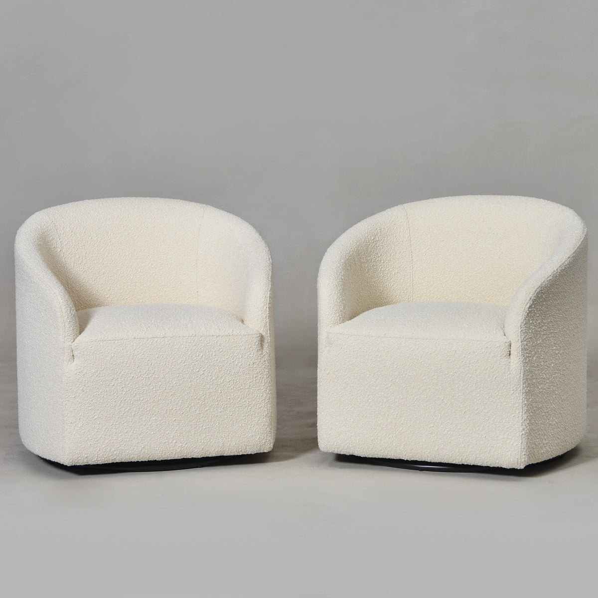 Susie Premium Bouclé Swivel Barrel Chair