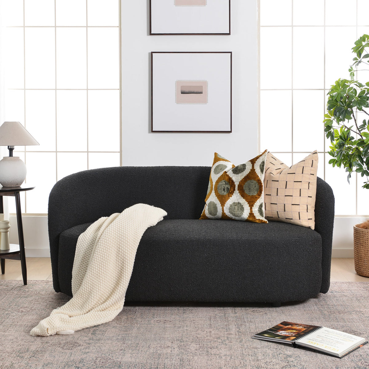 Everitte Bouclé Loveseat Sofa