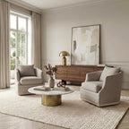 Minerva Linen Swivel Barrel Chair