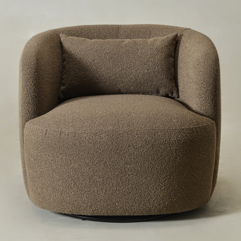 Ashlie Bouclé Swivel Barrel Chair