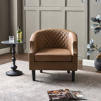 Louis Faux Leather Tufted Club Chair