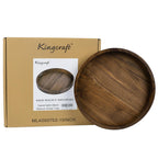 Teratect Round Black Walnut Serving Tray