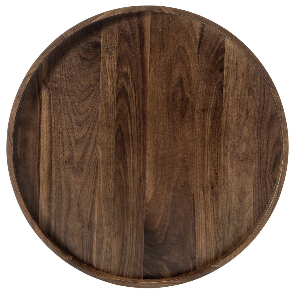 Teratect Round Black Walnut Serving Tray