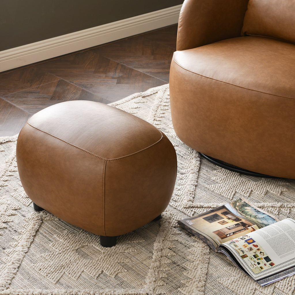 Elmer Faux Leather Ottoman