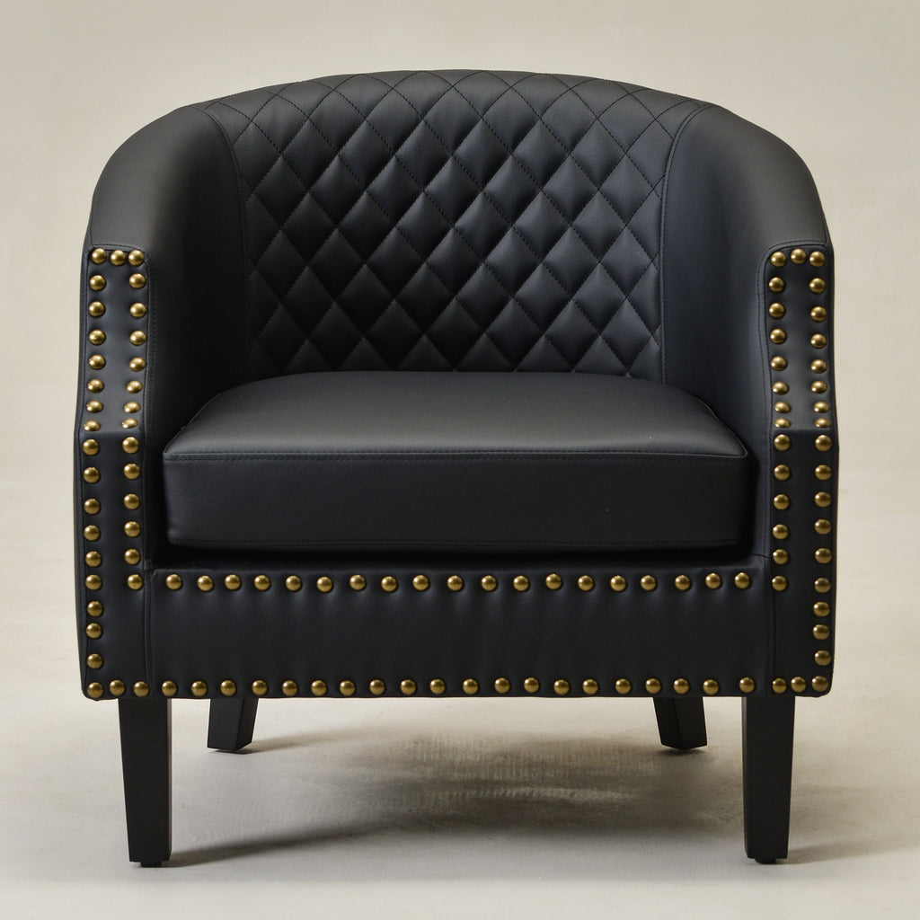 Louis Faux Leather Tufted Club Chair