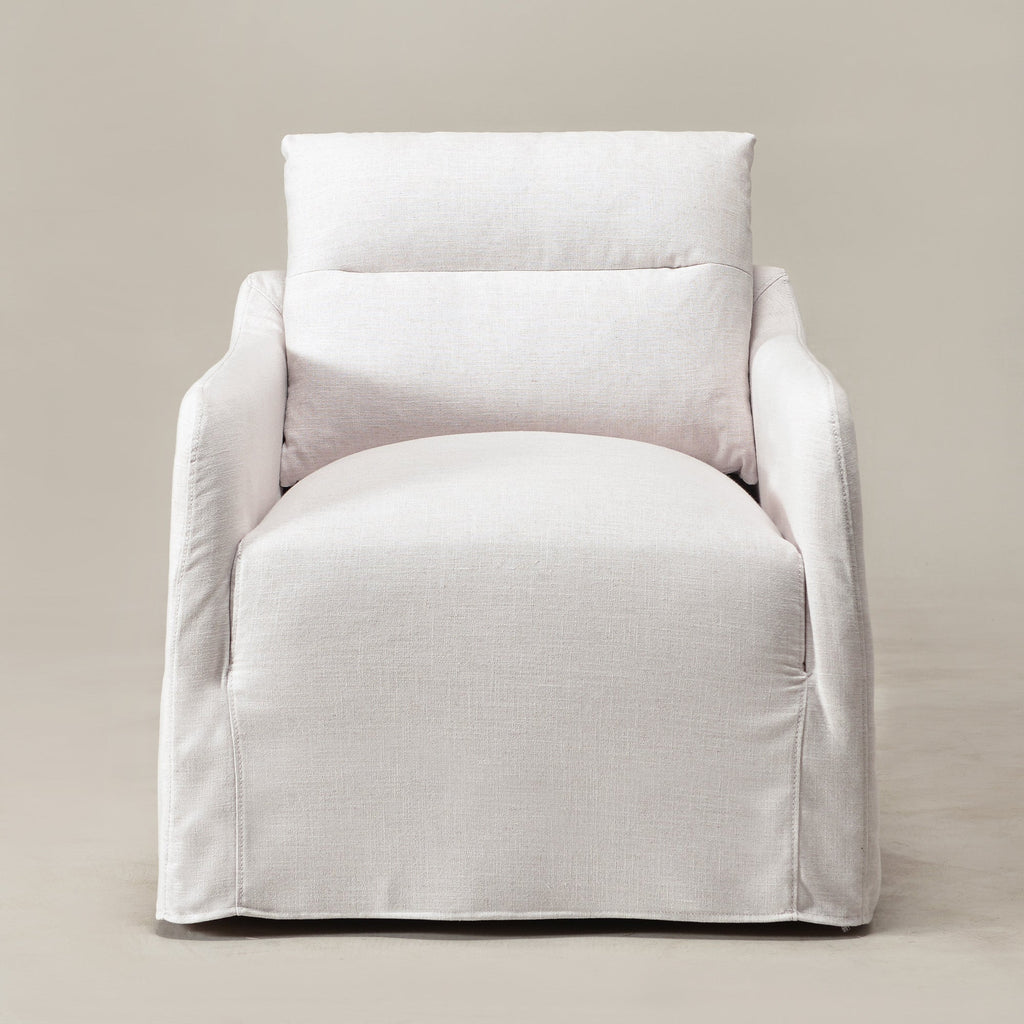 Clara Linen Slipcover Swivel Chair