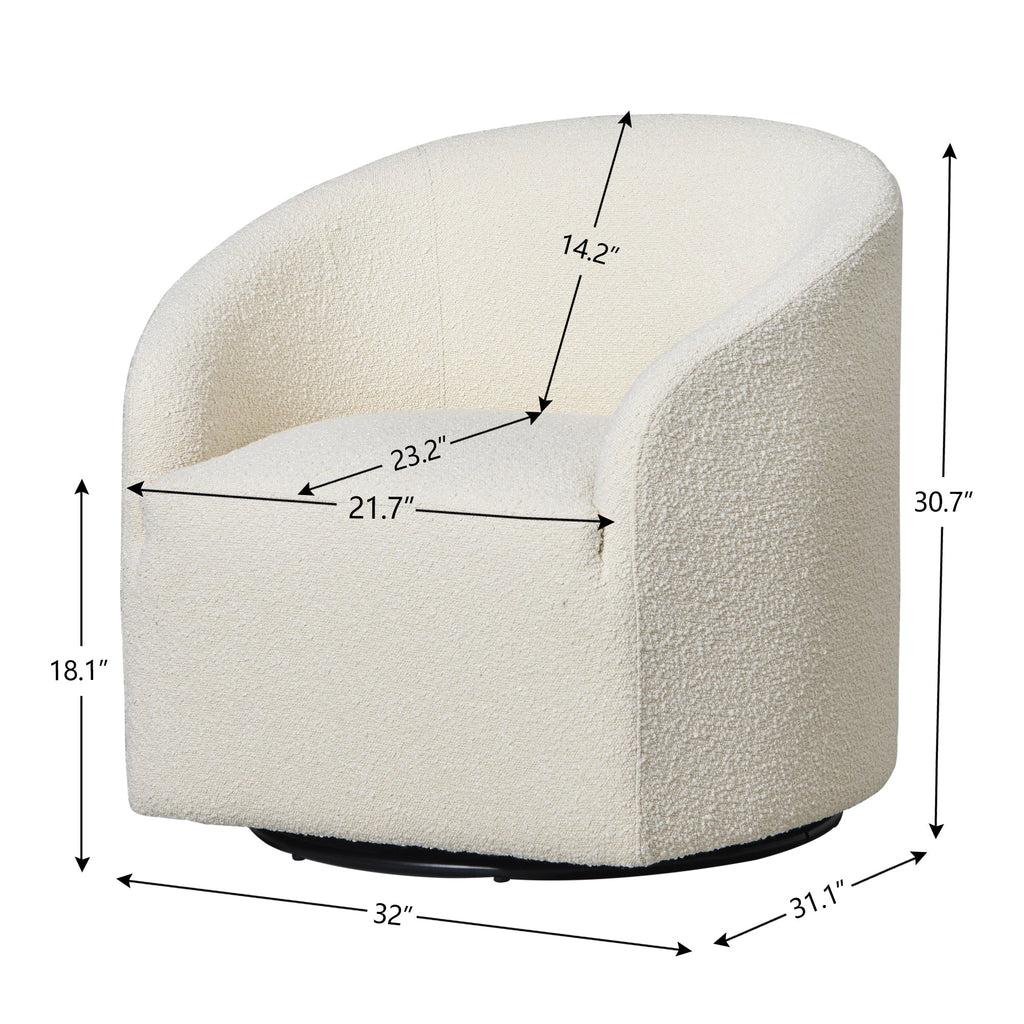 Susie Premium Bouclé Swivel Barrel Chair