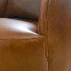 Ashlie Leather Swivel Barrel Chair