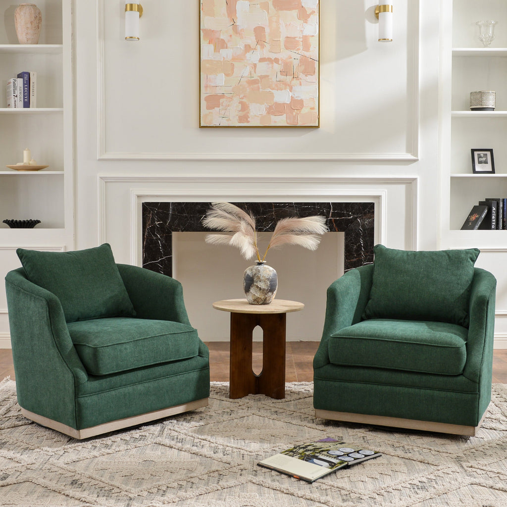 Minerva Linen Swivel Barrel Chair