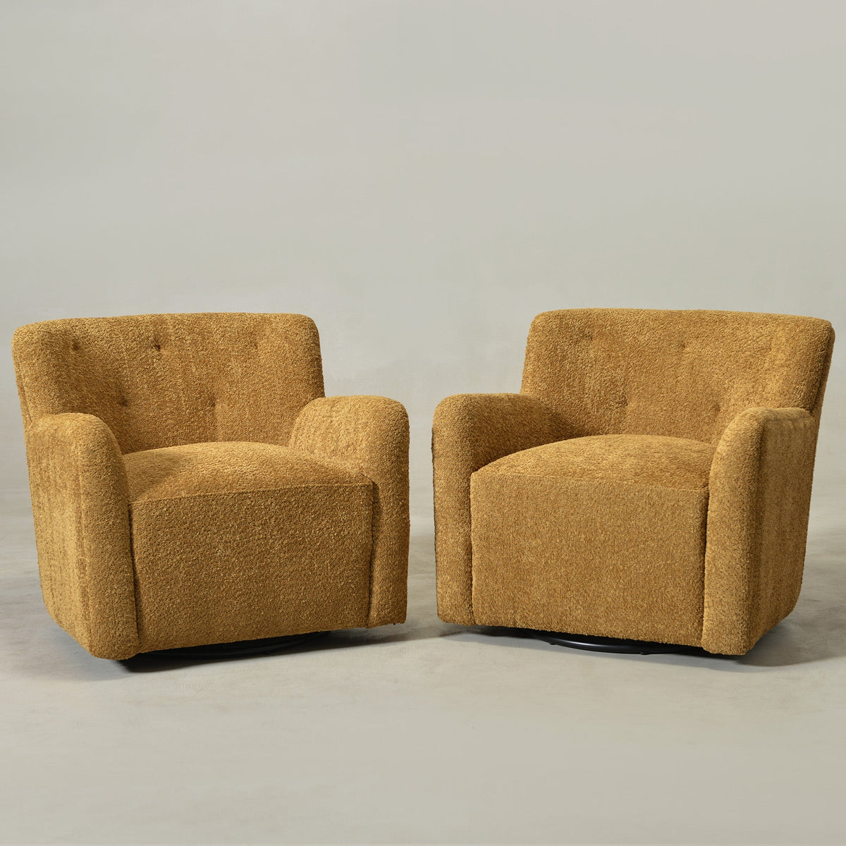 Vestie Chenille Swivel Barrel Chair