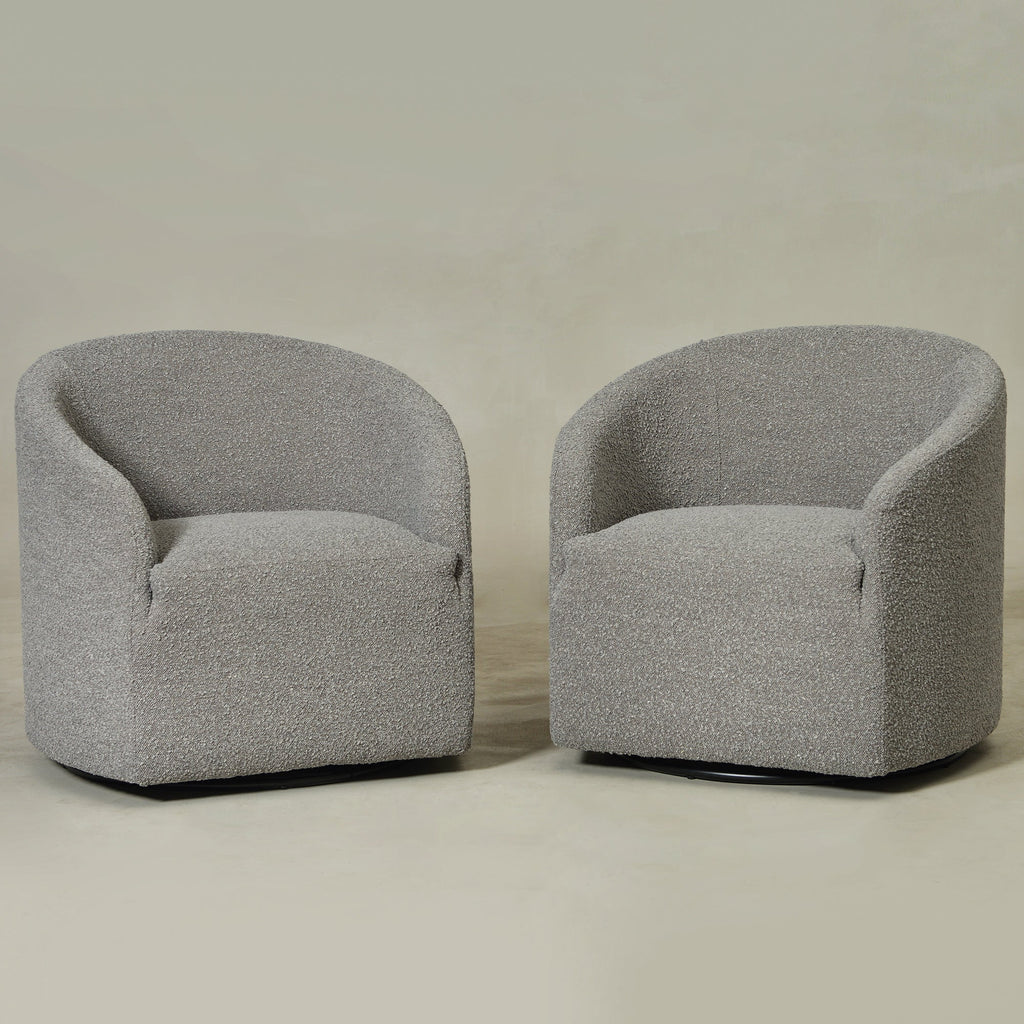 Susie Premium Bouclé Swivel Barrel Chair